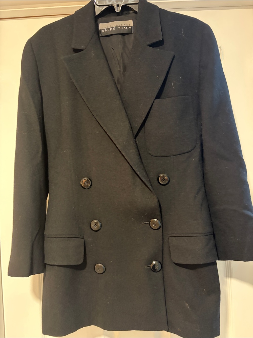 Ellen Tracy Black Double-Breasted Blazer